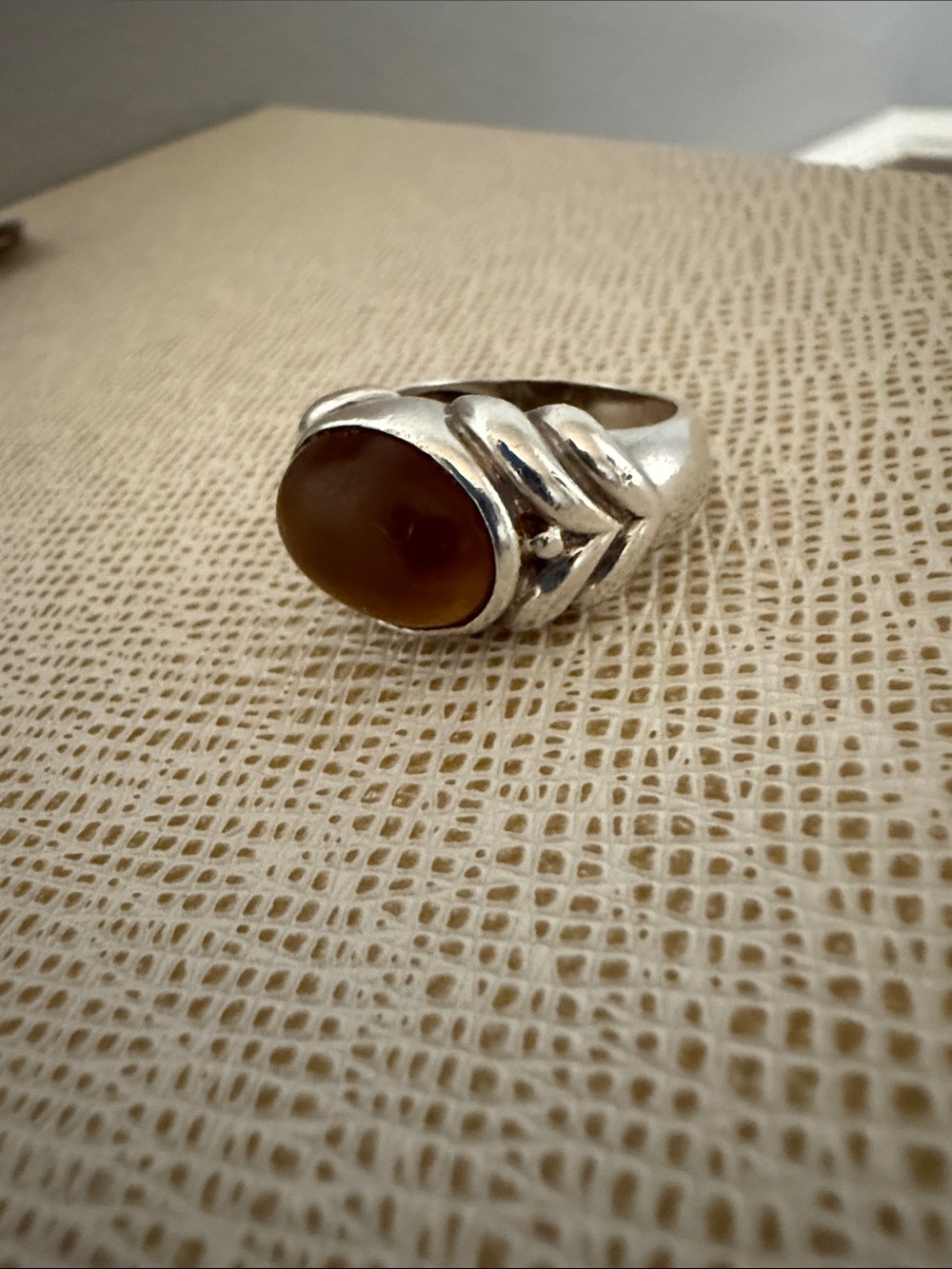 Sterling Silver Ring with Brown Tiger Eye Stone